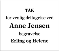 Taksigelsen for Anne Jensen - Gram