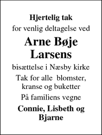 Taksigelsen for Arne Bøje Larsens - Odense