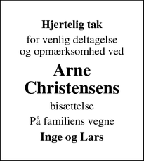 Taksigelsen for Arne Christensen - Odense SØ