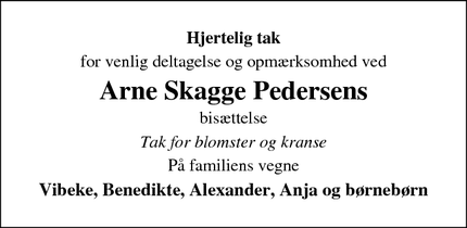 Taksigelsen for Arne Skagge Pedersen - Glumsø