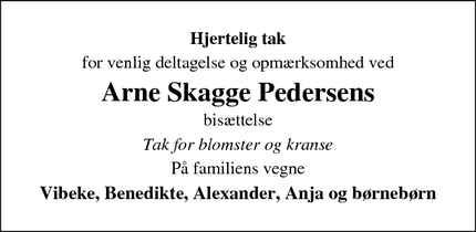 Taksigelsen for Arne Skagge Pedersen - Glumsø