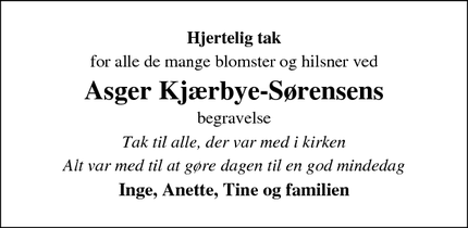 Taksigelsen for Asger Kjærbye-Sørensen - Stenløse