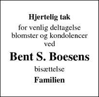 Taksigelsen for Bent S. Boesens - Horne F