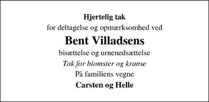 Taksigelsen for Bent Villadsen - Assens