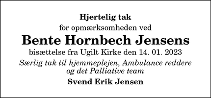 Taksigelsen for Bente Hornbech Jensen - Aalborg