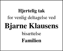 Taksigelsen for Bjarne Klausens - Rødvig Stevns