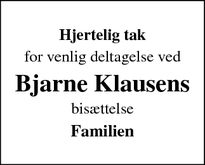 Taksigelsen for Bjarne Klausens - Rødvig Stevns