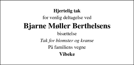 Taksigelsen for Bjarne Møller Berthelsens - Padborg