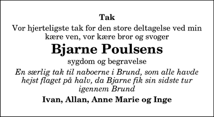 Taksigelsen for Bjarne Poulsens - Brund