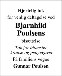 Taksigelsen for Bjarnhild Poulsen - Harboøre
