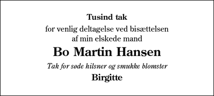 Taksigelsen for Bo Martin Hansen - Augustenborg