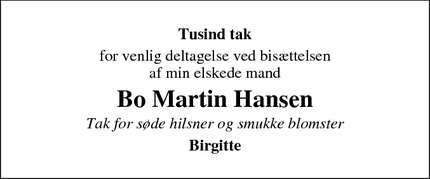 Taksigelsen for Bo Martin Hansen - Augustenborg