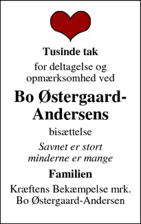 Taksigelsen for Bo Østergaard-Andersen - Vejle