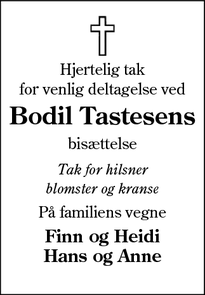 Taksigelsen for Bodil Tastesens - Gram