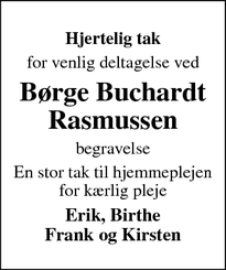 Taksigelsen for Børge Buchardt Rasmussen  - Brædstrup 