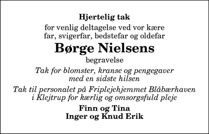 Taksigelsen for Børge Nielsen - Hobro