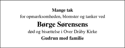 Taksigelsen for Børge Sørensens - skibby