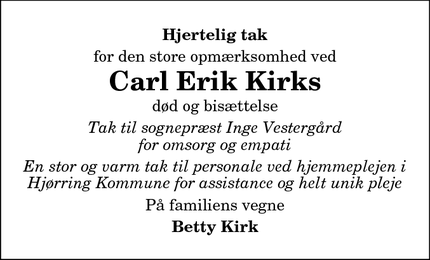 Taksigelsen for Carl Erik Kirks - Lønstrup