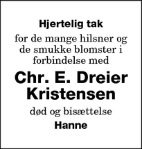 Taksigelsen for Chr. E. Dreier Kristensen - Nakskov