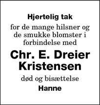 Taksigelsen for Chr. E. Dreier Kristensen - Nakskov