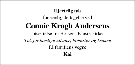 Taksigelsen for Connie Krogh Andersens - Skanderborg