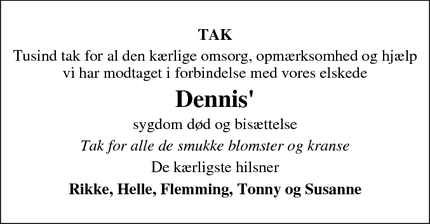 Taksigelsen for Dennis' - Sdr. Stenderup