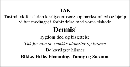 Taksigelsen for Dennis' - Sdr. Stenderup