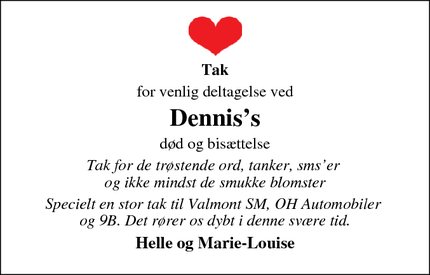 Taksigelsen for Dennis’s - Rødekro