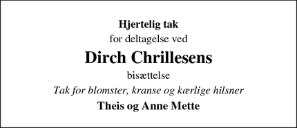 Taksigelsen for Dirch Chrillesen - Dragør