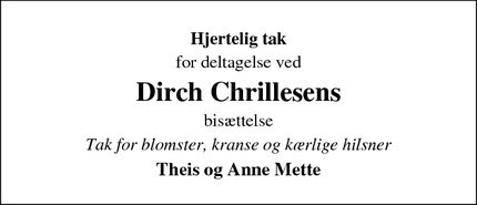 Taksigelsen for Dirch Chrillesen - Dragør