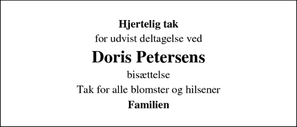 Taksigelsen for Doris Petersens - Odense