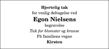 Taksigelsen for Egon Nielsens - Ålborg