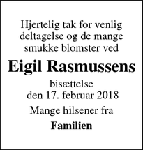 Taksigelsen for Eigil Rasmussens - Assens