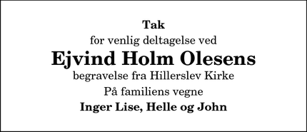Taksigelsen for Ejvind Holm Olesen - THISTED