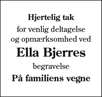 Taksigelsen for Ella Bjerre - Esbjerg V