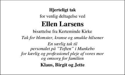 Taksigelsen for Ellen Larsen - København Ø