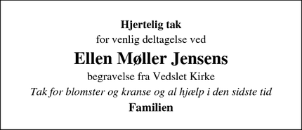 Taksigelsen for Ellen Møller Jensens - Hovedgård