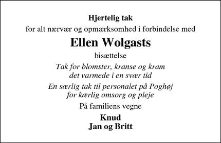 Taksigelsen for Ellen Wolgast - Oksbøl