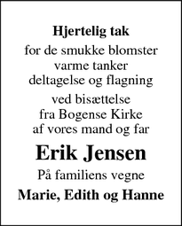 Taksigelsen for Erik Jensen - Bogense