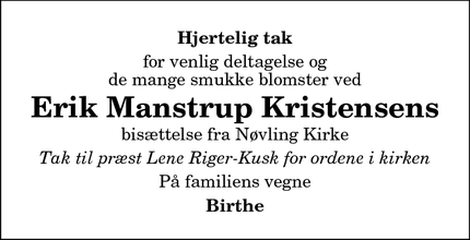 Taksigelsen for Erik Manstrup Kristensen - Aalborg