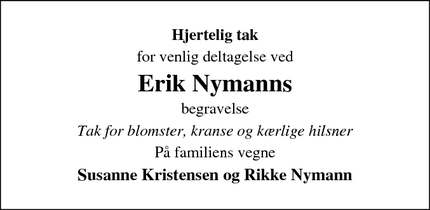 Taksigelsen for Erik Nymann - kolind