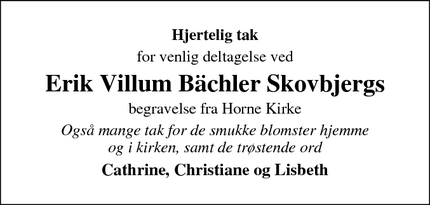 Taksigelsen for Erik Villum Bächler Skovbjerg - Faaborg