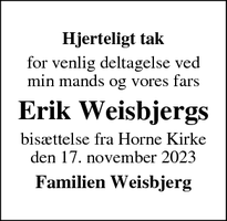 Taksigelsen for Erik Weisbjerg - Faaborg