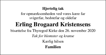Taksigelsen for Erling Brogaard Kristensens - Give