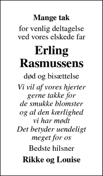 Taksigelsen for Erling
Rasmussen - Roskilde