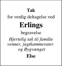 Taksigelsen for Erlings - Grindsted