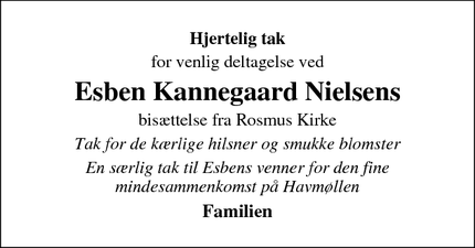 Taksigelsen for Esben Kannegaard Nielsen - Hyllested Skovgaarde