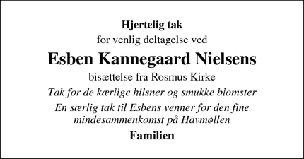 Taksigelsen for Esben Kannegaard Nielsen - Hyllested Skovgaarde