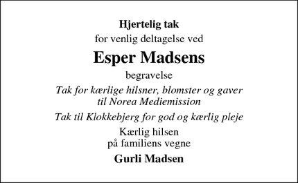 Taksigelsen for Esper Madsen - Ølgod