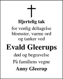 Taksigelsen for Evald Gleerups - Glesborg plejecenter 